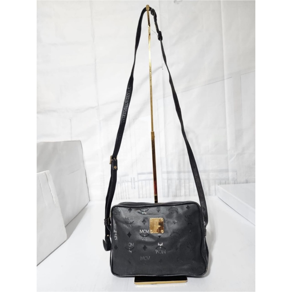 Authentic MCM Vintage Visetos Nylon Crossbody Bag Black